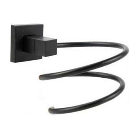 Supporto Bagno Porta Asciugacapelli Phon Da Parete Casa Hotel Nero 02106 - Foto 1