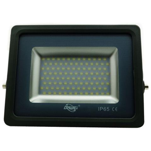 Faro Led Smd Slim Faretto Esterno Ip65 Luce 6000k Bianco Freddo Grigio 100w - Foto 1