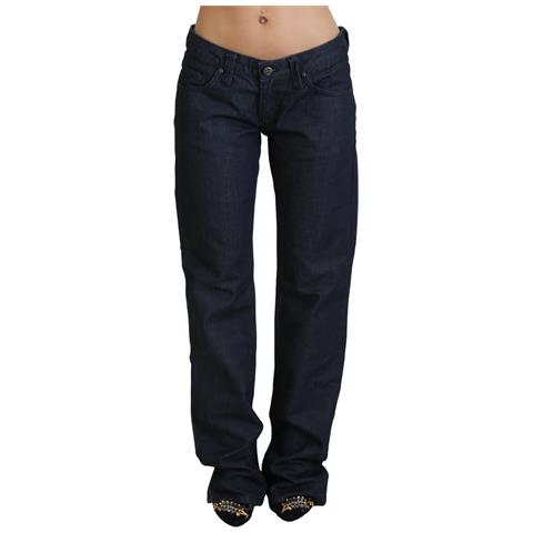 Jeans Denim Da Donna Dritti A Vita Bassa Blu Scuro - W26 - Foto 1