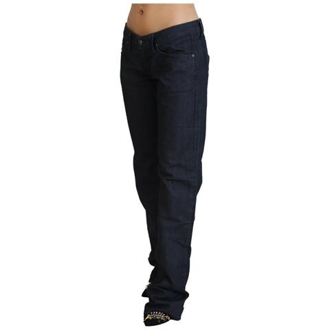Jeans Denim Da Donna Dritti A Vita Bassa Blu Scuro - W26 - Foto 2