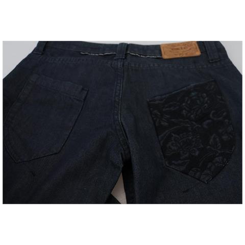 Jeans Denim Da Donna Dritti A Vita Bassa Blu Scuro - W26 - Foto 5