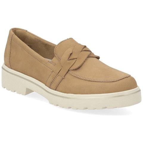 Beige Casual Closed Loafers Mocassino Pelle Scamosciata /nabuk Scarpe Donna Beige Eu 38, D1h01-60 - Foto 1