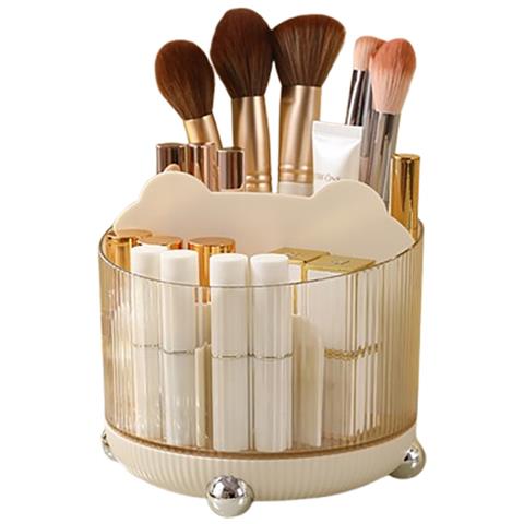 Porta Pennelli Da Trucco Girevole Color Crema Caffè Transparent - Foto 2