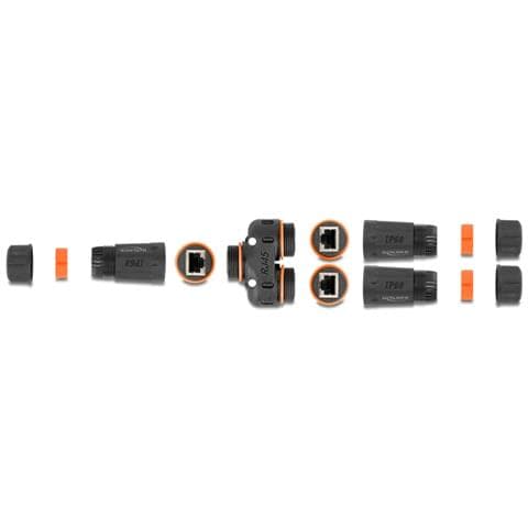 Connettore per cavo Adattatore a Y da RJ45 femmina a 2 x RJ45 femmina Cat. 6 IP68 polvere e impermeabile per esterni - Foto 5