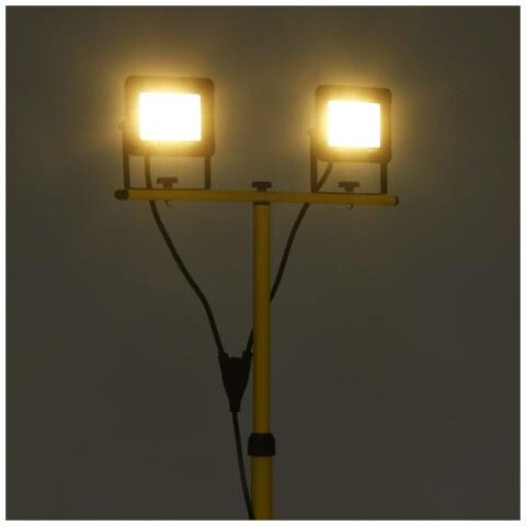 Faretto A Led Con Treppiede 2x50 W Bianco Caldo - Foto 2