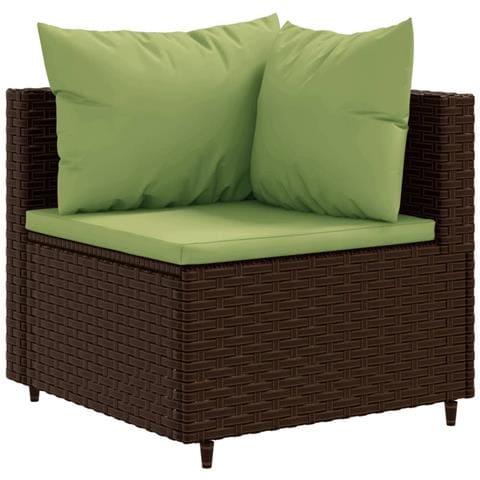 Set Divani Da Giardino 10 Pz Con Cuscini In Polyrattan Marrone - Foto 3