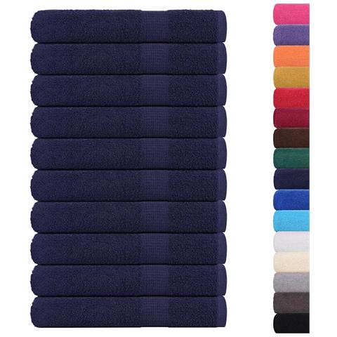 Asciugamani 10 Pz Blu Marino 100x200 Cm 360 G/m 100% Cotone - Foto 2
