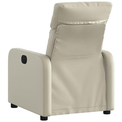 Poltrona Reclinabile Crema In Similpelle - Foto 3