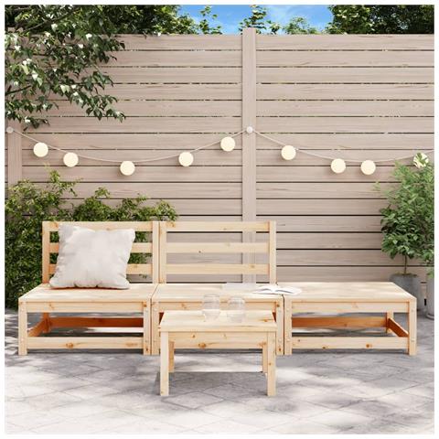 Lusso Casadino - Divano Giardino Senza Braccioli Con Poggiapiedi Massello Pino - Foto 2