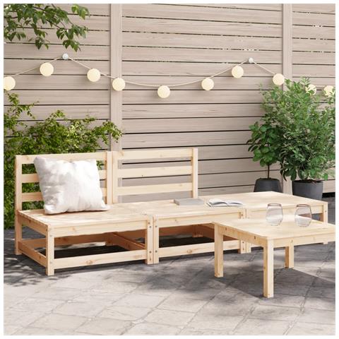 Lusso Casadino - Divano Giardino Senza Braccioli Con Poggiapiedi Massello Pino - Foto 8