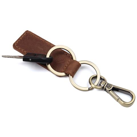 Portachiavi Per Auto In Vera Pelle Brown L - Foto 3