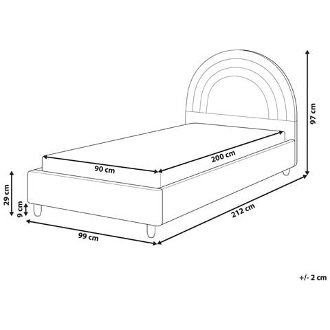 Letto Per Bambini Arcobaleno Velluto Landeillau 90 X 200 Cm Rosa - Foto 8