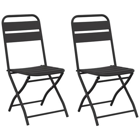 Sdraio da giardino pieghevoli 2 pcs Antracite 42x52x82 cm Acciaio verniciato a polvere - Foto 1