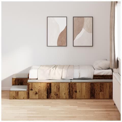 Letto contenitore in legno vecchio 75x190 cm - Foto 2
