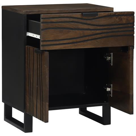 Comodino 50x33x60 cm in legno massello di mango - Foto 2