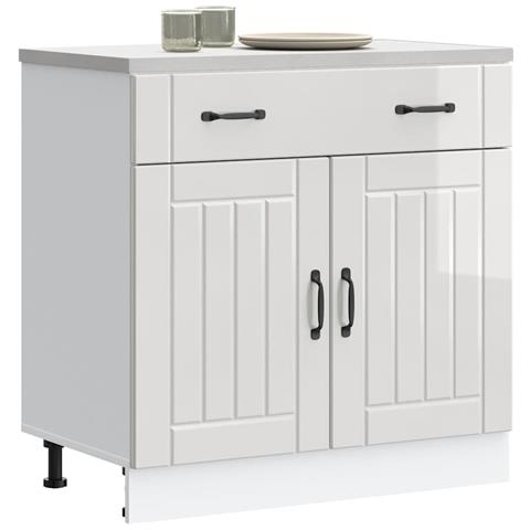 Base da Cucina Lucca Bianco Lucido in Legno Multistrato - Foto 2