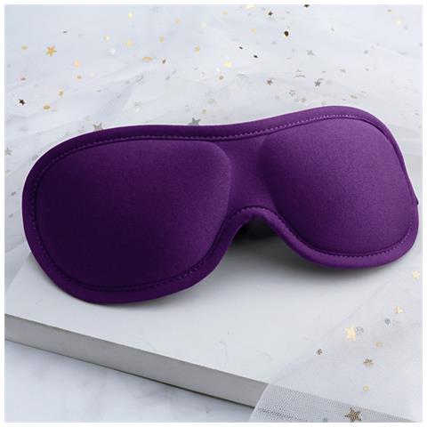 Mascherina Per Occhi 3d In Seta Di Latte - Comfort E Oscuramento Totale Purple - Foto 4