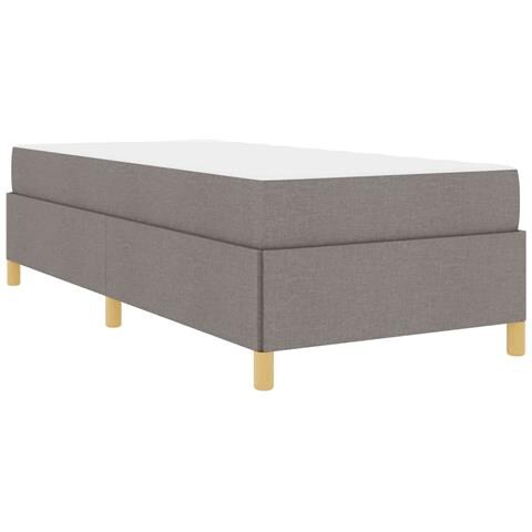 Letto a molle con materasso Taupe e bianco 90 x 200 cm Tessuto - Foto 1