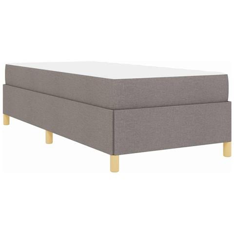 Letto a molle con materasso Taupe e bianco 90 x 200 cm Tessuto - Foto 9