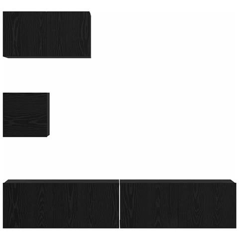 Set mobile TV 4 pcs Rovere nero 80 x 30 x 30 cm - Foto 9