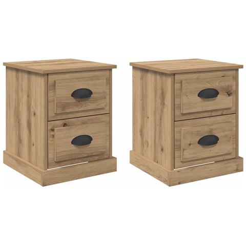 Armadio da Notte 2 pcs rovere artigianale 39 x 39 x 47.5 cm - Foto 1