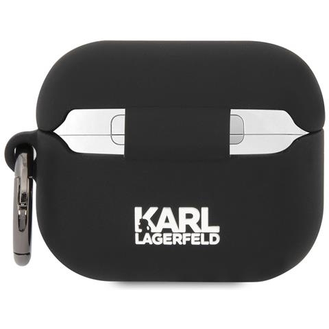 Custodia In Silicone Airpods Pro Karl Head 3d Protezione Lusso Antiurto, Nero - Foto 2
