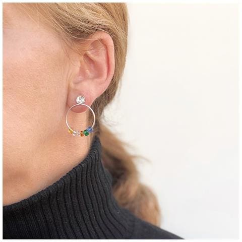 Orecchino A Cerchio Con Cristalli Swarovski ""equik"" - Foto 2