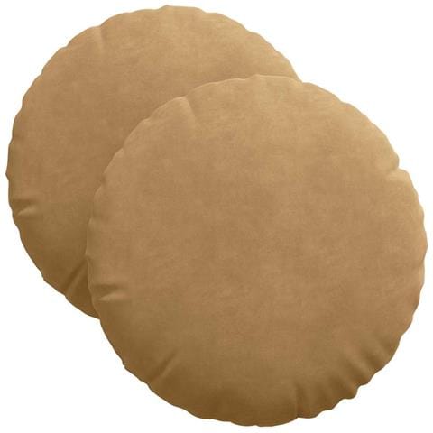 Cuscini per Seduta 2 pcs Marrone Ø 40 x 13 cm Velluto - Foto 1