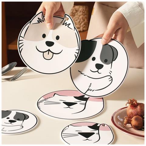 Set Di 4 Tovagliette In Pvc Resistenti Al Calore Con Design Cane Cartone Animato - Antiscottatura E Facili Da Pulire - Foto 3