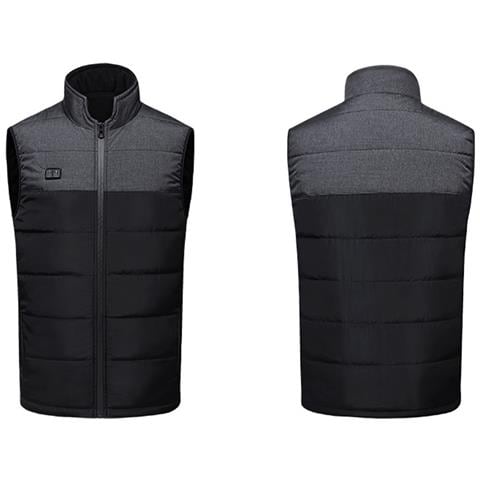 Gilet Riscaldato Intelligente Grigio-nero Con Batteria Da 10000mah - 11 Zone Di Riscaldamento, Temperatura Regolabile Xxl - Foto 2