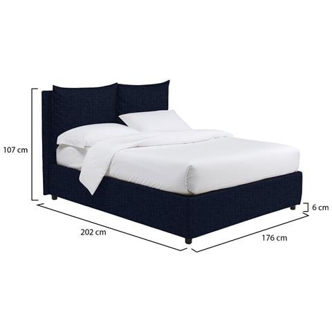 Riesi - Letto Matrimoniale Sfoderabile, Viola Scuro - Foto 2