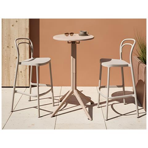 Tavolo Da Bar Da Giardino Legrena 60 Cm 60 Cm Beige - Foto 1