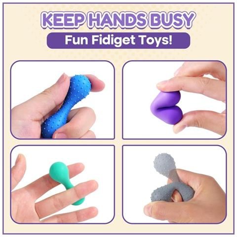 Set Di Strumenti Antistress In Silicone Per Adulti (6 Pezzi) - Giocattoli Sensoriali - Foto 5