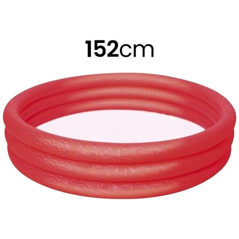 Piscina Gonfiabile A 3 Scomparti 152x30 Cm Resistente, Rosso - Foto 2