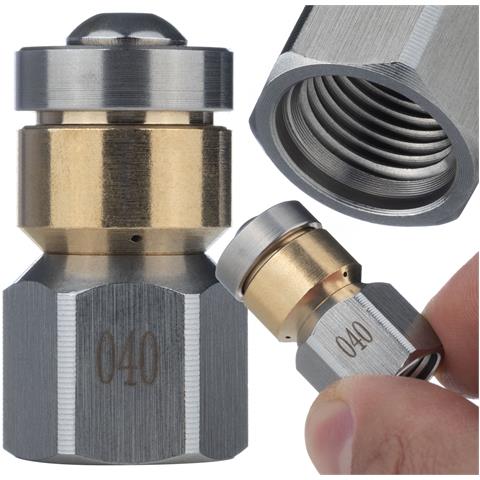 Ugello Rotante N11 - 3 Getti Posteriori | Filettatura Interna 1/4"", Pressione Max 350 Bar | Compatibile Con Idropulitrici Karcher, Lavor - Foto 1