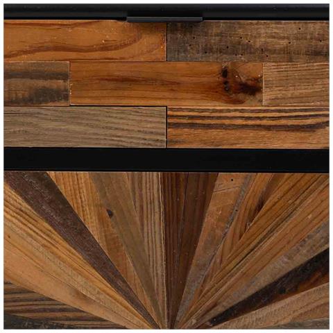 Comodino In Legno E Metallo Con 1 Cassetto E 1 Porta Marrone 44x36x67 - Foto 8