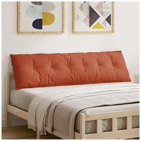 Cuscino per Schiena Rosso Arancio 180 x 50 cm Tessuto in Cords - Foto 2