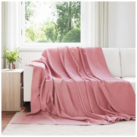 Coperta Rosa 240 x 220 cm Panno - Foto 2