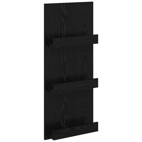Scaffale per riviste Rovere Nero 43 x 11 x 102 cm - Foto 1