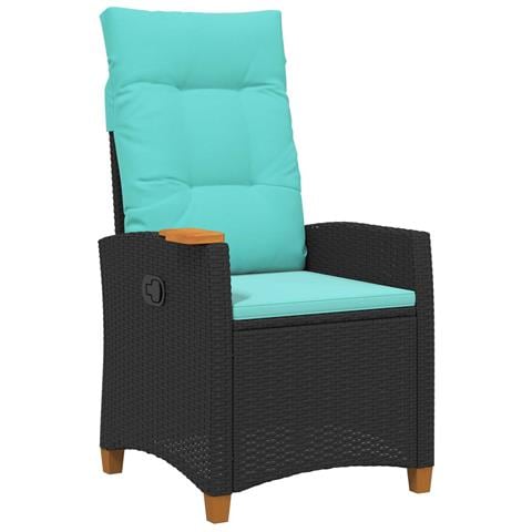 Poltrona reclinabile con tavolino 62 x 64 x 112 cm polyrattan - Foto 1