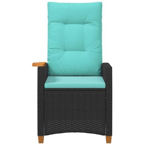 Poltrona reclinabile con tavolino 62 x 64 x 112 cm polyrattan - Foto 2