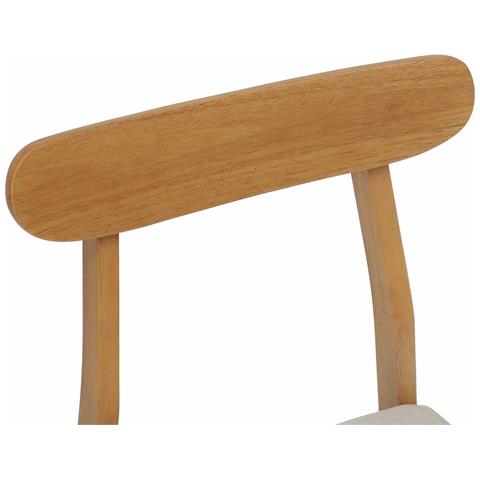 Sedia da pranzo 2 pcs Naturale e chiaro Legno di gomma solido - Foto 9