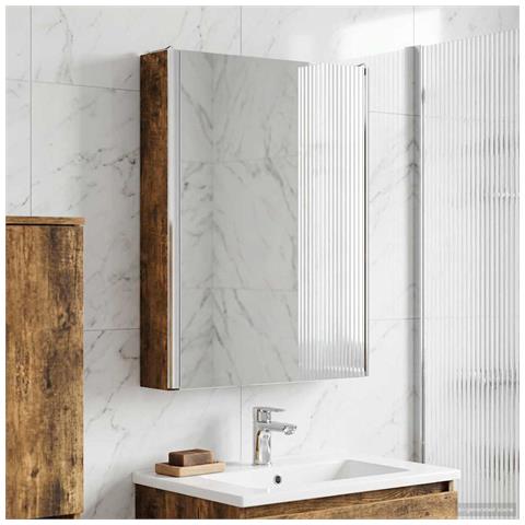 Mobiletto per specchio da bagno Rovere fumé 43 x 11,5 x 60,5 cm - Foto 2
