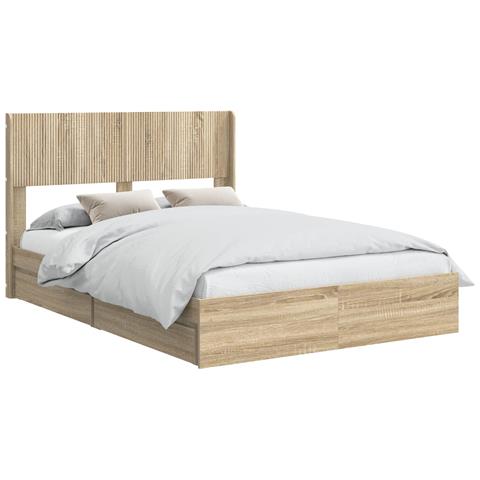 Struttura del letto con stoccaggio e testata Rovere Sonoma - Foto 1