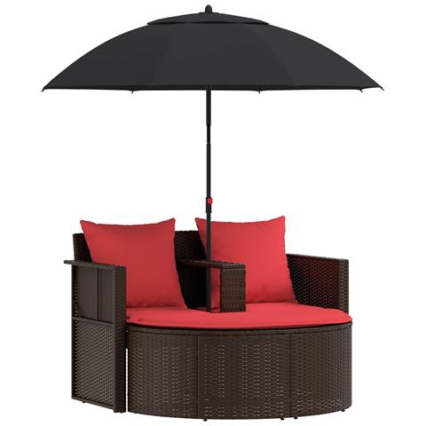 Divano da giardino Marrone e Rosso 168 x 168 x 180 cm - Foto 1