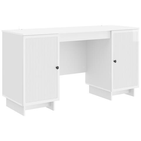 Scrivania Bianco Lucido Legno ingegnerizzato 142,5 x 50 x 75 cm - Foto 1