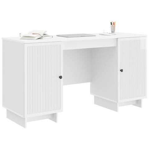Scrivania Bianco Lucido Legno ingegnerizzato 142,5 x 50 x 75 cm - Foto 2