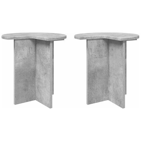 Tavolo laterale 2 pcs Grigio Cemento Ø 39 x 38 cm - Foto 1