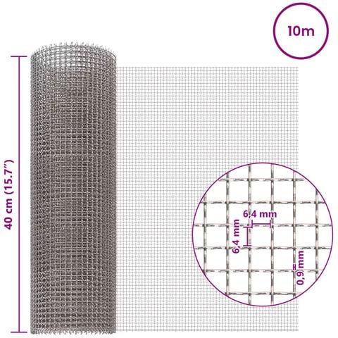 Rete per schermatura 40 x 1000 cm 3 Mesh Argento - Foto 6