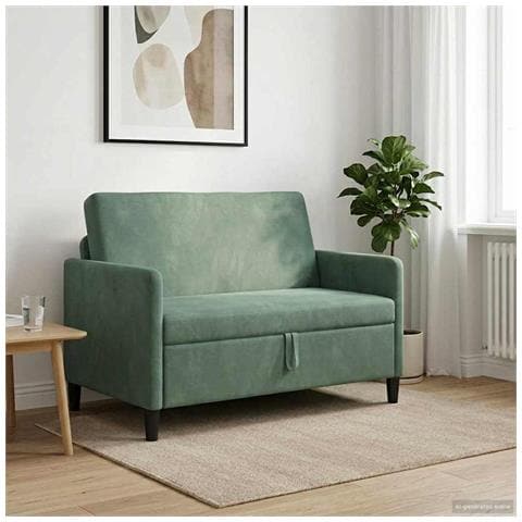 Divano con Storage Verde Mare 122 x 78 x 87 cm Poliestere - Foto 2